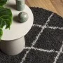 Modernder schwarzer und creme-farbener Teppich mit langem Flor, Ø 160 cm. von vidaXL, Teppiche - Ref: Foro24-375422, Preis: 4...