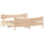 Solid pine wood bed frame with headboard 200x200cm by vidaXL, Beds and slatted bases - Ref: Foro24-3216369, Price: 234,29 €, ...