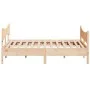 Solid pine wood bed frame with headboard 200x200cm by vidaXL, Beds and slatted bases - Ref: Foro24-3216369, Price: 234,29 €, ...