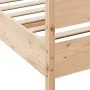 Solid pine wood bed frame with headboard 200x200cm by vidaXL, Beds and slatted bases - Ref: Foro24-3216369, Price: 234,29 €, ...
