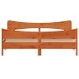 Bed frame with pine wood headboard in brown wax finish 180x200 cm by vidaXL, Beds and slatted bases - Ref: Foro24-3216374, Pr...