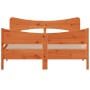 Estructura cama con cabecero madera pino marrón cera 140x200 cm
