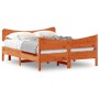 Bed frame with pine wood headboard in brown wax finish 140x190 cm by vidaXL, Beds and slatted bases - Ref: Foro24-3216395, Pr...