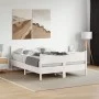 Bed frame with white pine wood headboard 135x190 cm by vidaXL, Beds and slatted bases - Ref: Foro24-3216397, Price: 206,98 €,...