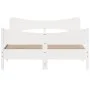 Bed frame with white pine wood headboard 135x190 cm by vidaXL, Beds and slatted bases - Ref: Foro24-3216397, Price: 206,98 €,...