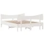 Bed frame with white pine wood headboard 135x190 cm by vidaXL, Beds and slatted bases - Ref: Foro24-3216397, Price: 206,98 €,...