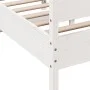 Bed frame with white pine wood headboard 135x190 cm by vidaXL, Beds and slatted bases - Ref: Foro24-3216397, Price: 206,98 €,...