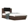 Bed with brown oak engineered wood headboard 75x190 cm by vidaXL, Beds and slatted bases - Ref: Foro24-3209981, Price: 133,85...