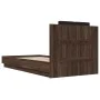 Bed with brown oak engineered wood headboard 75x190 cm by vidaXL, Beds and slatted bases - Ref: Foro24-3209981, Price: 133,85...