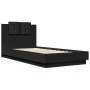 Bett mit schwarzem Kopfteil aus Ingenieurholz 90x190 cm von vidaXL, Betten und Lattenroste - Ref: Foro24-3209969, Preis: 147,...