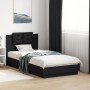 Bed with black engineered wood headboard 90x190 cm by vidaXL, Beds and slatted bases - Ref: Foro24-3209969, Price: 148,89 €, ...