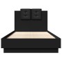 Bed with black engineered wood headboard 90x190 cm by vidaXL, Beds and slatted bases - Ref: Foro24-3209969, Price: 148,89 €, ...