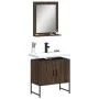 Badezimmermöbel-Set, 2-teilig, aus braunem Eichen-Ingenieurholz. von vidaXL, Badezimmermöbel - Ref: Foro24-3214338, Preis: 78...