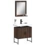 Badezimmermöbel-Set, 2-teilig, aus braunem Eichen-Ingenieurholz. von vidaXL, Badezimmermöbel - Ref: Foro24-3214338, Preis: 79...