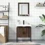 Badezimmermöbel-Set, 2-teilig, aus braunem Eichen-Ingenieurholz. von vidaXL, Badezimmermöbel - Ref: Foro24-3214338, Preis: 78...