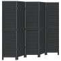 Biombo separador de 5 paneles madera maciza Paulownia negro by vidaXL, Room dividers - Ref: Foro24-358853, Price: 147,35 €, D...