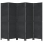 Biombo separador de 5 paneles madera maciza Paulownia negro by vidaXL, Room dividers - Ref: Foro24-358853, Price: 147,35 €, D...
