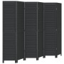 Biombo separador de 6 paneles madera maciza Paulownia negro by vidaXL, Room dividers - Ref: Foro24-358858, Price: 165,75 €, D...