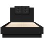 Bed frame with black engineered wood headboard 75x190 cm by vidaXL, Beds and slatted bases - Ref: Foro24-3209976, Price: 139,...