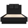 Estructura cama con cabecero madera ingeniería negra 75x190 cm de vidaXL, Camas y somieres - Ref: Foro24-3209976, Precio: 137...