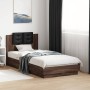 Cama con cabecero madera de ingeniería marrón roble 90x190 cm de vidaXL, Camas y somieres - Ref: Foro24-3209974, Precio: 146,...