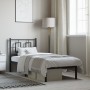 Estructura de cama con cabecero metal negro 75x190 cm de vidaXL, Camas y somieres - Ref: Foro24-374231, Precio: 65,45 €, Desc...