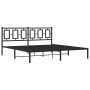Bed frame with black metal headboard 183x213 cm by vidaXL, Beds and slatted bases - Ref: Foro24-374246, Price: 126,55 €, Disc...