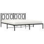 Bed frame with black metal headboard 183x213 cm by vidaXL, Beds and slatted bases - Ref: Foro24-374246, Price: 126,55 €, Disc...