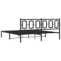 Bed frame with black metal headboard 183x213 cm by vidaXL, Beds and slatted bases - Ref: Foro24-374246, Price: 124,80 €, Disc...