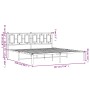 Bed frame with black metal headboard 183x213 cm by vidaXL, Beds and slatted bases - Ref: Foro24-374246, Price: 126,55 €, Disc...
