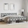 Black metal headboard and footboard bed frame 193x203 cm by vidaXL, Beds and slatted bases - Ref: Foro24-374265, Price: 154,5...