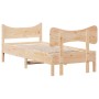 Bed frame with solid pine wood headboard 75x190 cm by vidaXL, Beds and slatted bases - Ref: Foro24-3216405, Price: 126,63 €, ...