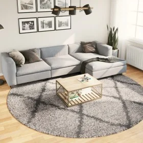 Alfombra de pelo largo moderna beige y antracita Ø 280 cm by vidaXL, Rugs - Ref: Foro24-375403, Price: 116,33 €, Discount: %