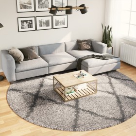 Alfombra de pelo largo moderna beige y antracita Ø 280 cm by vidaXL, Rugs - Ref: Foro24-375403, Price: 117,76 €, Discount: %