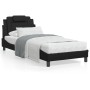 Estructura de cama con cabecero cuero sintético negro 90x200 cm de vidaXL, Camas y somieres - Ref: Foro24-3208068, Precio: 14...