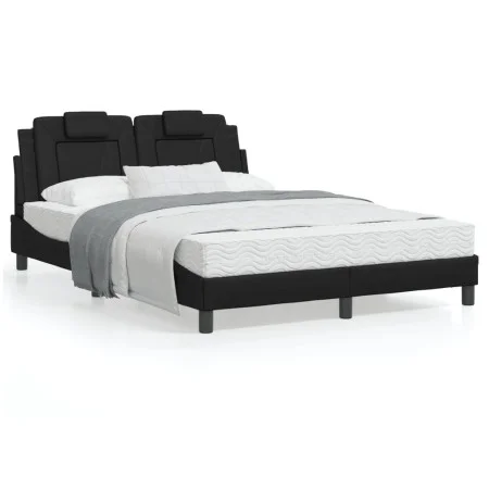 Bed frame with headboard black synthetic leather 120x200cm by vidaXL, Beds and slatted bases - Ref: Foro24-3208082, Price: 18...