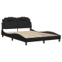 Bed frame with headboard black synthetic leather 120x200cm by vidaXL, Beds and slatted bases - Ref: Foro24-3208082, Price: 18...