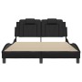 Bed frame with headboard black synthetic leather 120x200cm by vidaXL, Beds and slatted bases - Ref: Foro24-3208082, Price: 18...