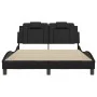 Bed frame with headboard black synthetic leather 120x200cm by vidaXL, Beds and slatted bases - Ref: Foro24-3208082, Price: 18...
