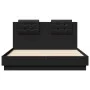 Estructura cama con cabecero madera ingeniería negro 135x190 cm de vidaXL, Camas y somieres - Ref: Foro24-3209955, Precio: 17...