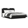 Bed frame with black engineered wood headboard 120x190 cm by vidaXL, Beds and slatted bases - Ref: Foro24-3209962, Price: 162...