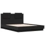 Bed frame with black engineered wood headboard 120x190 cm by vidaXL, Beds and slatted bases - Ref: Foro24-3209962, Price: 162...