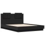 Bettgestell mit Kopfteil aus schwarzem Holzwerkstoff, 120 x 190 cm von vidaXL, Betten und Lattenroste - Ref: Foro24-3209962, ...