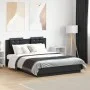 Bed frame with black engineered wood headboard 120x190 cm by vidaXL, Beds and slatted bases - Ref: Foro24-3209962, Price: 162...