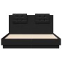 Bed frame with black engineered wood headboard 120x190 cm by vidaXL, Beds and slatted bases - Ref: Foro24-3209962, Price: 164...