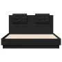 Bed frame with black engineered wood headboard 120x190 cm by vidaXL, Beds and slatted bases - Ref: Foro24-3209962, Price: 162...