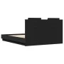 Bed frame with black engineered wood headboard 120x190 cm by vidaXL, Beds and slatted bases - Ref: Foro24-3209962, Price: 162...