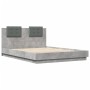 Betongraues Holzwerkstoffbett mit Kopfteil 140x200 cm von vidaXL, Betten und Lattenroste - Ref: Foro24-3209922, Preis: 177,92...