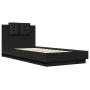Estructura cama con cabecero madera ingeniería negro 100x200 cm de vidaXL, Camas y somieres - Ref: Foro24-3209934, Precio: 15...