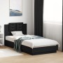 Bed frame with black engineered wood headboard 100x200 cm by vidaXL, Beds and slatted bases - Ref: Foro24-3209934, Price: 158...
